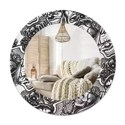 Round decorative mirror Graffiti clowns