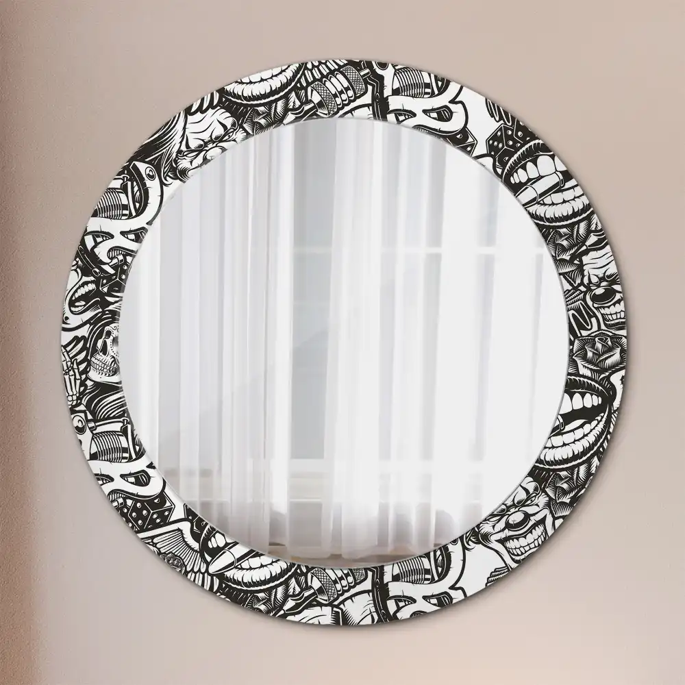 Round decorative mirror Graffiti clowns