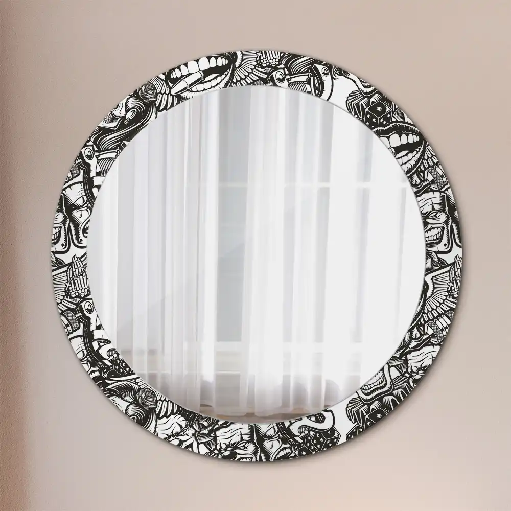 Round decorative mirror Graffiti clowns