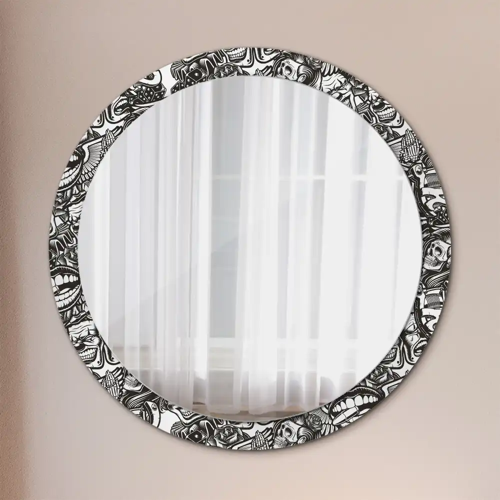 Round decorative mirror Graffiti clowns