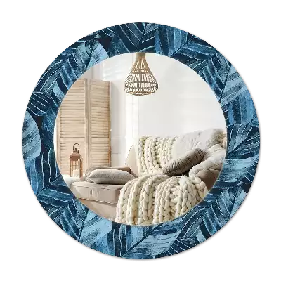 Round printed mirror Jungle leaves