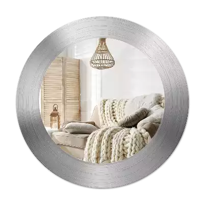 Round mirror frame with print Imitation metal