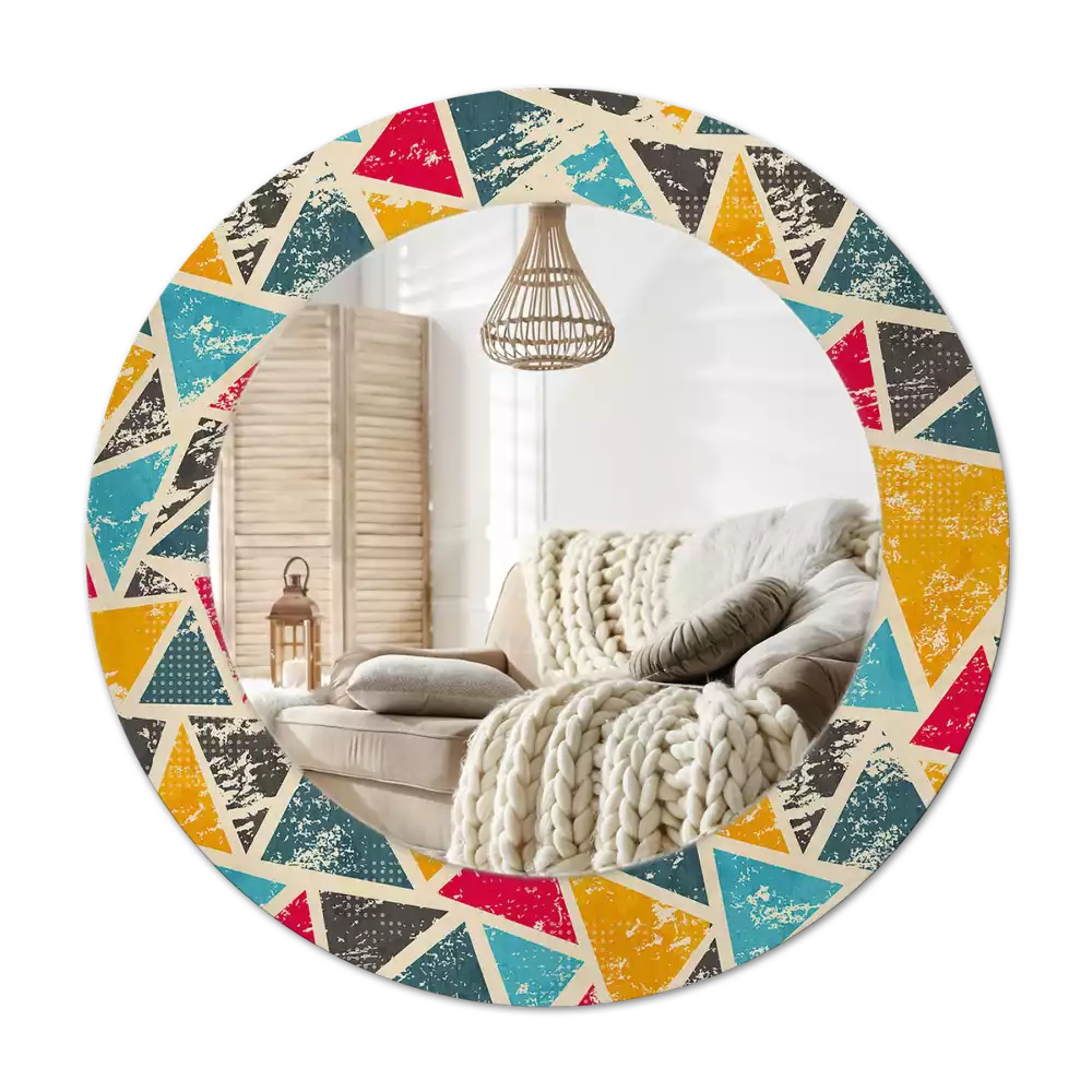 Round printed mirror Retro composition