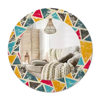 Round printed mirror Retro composition
