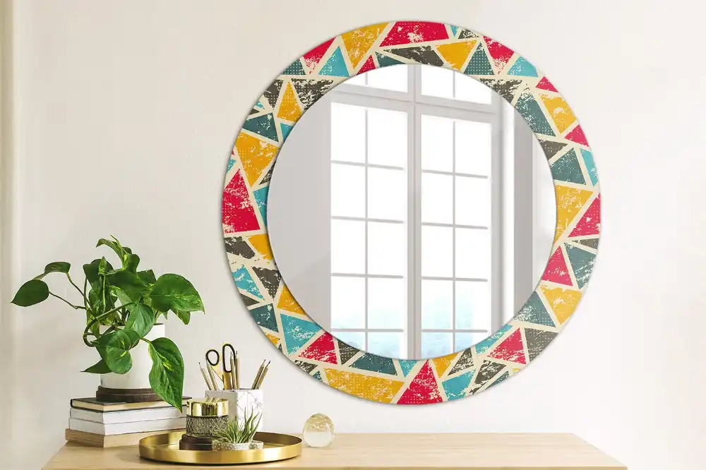 Round printed mirror Retro composition