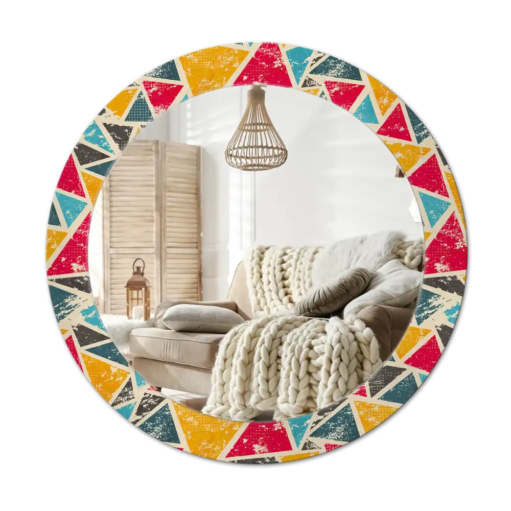 Round printed mirror Retro composition