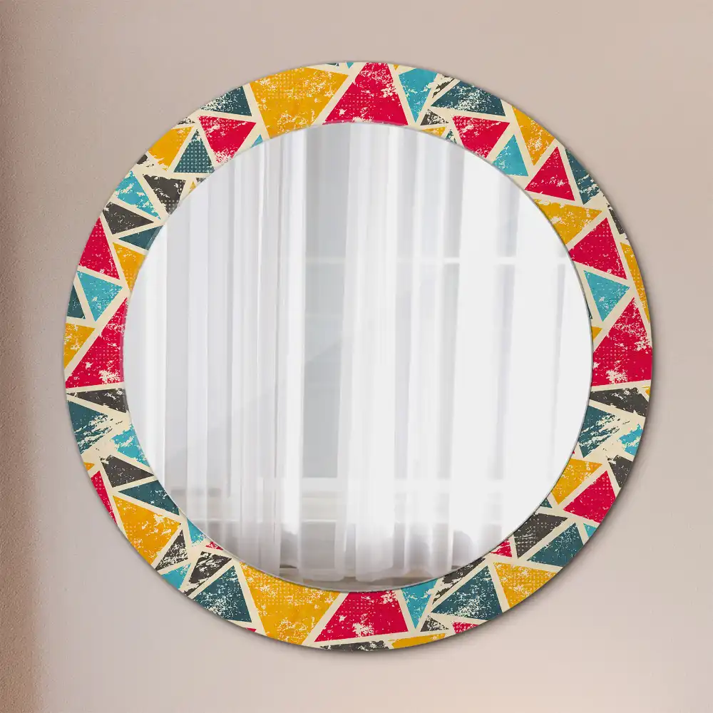 Round printed mirror Retro composition