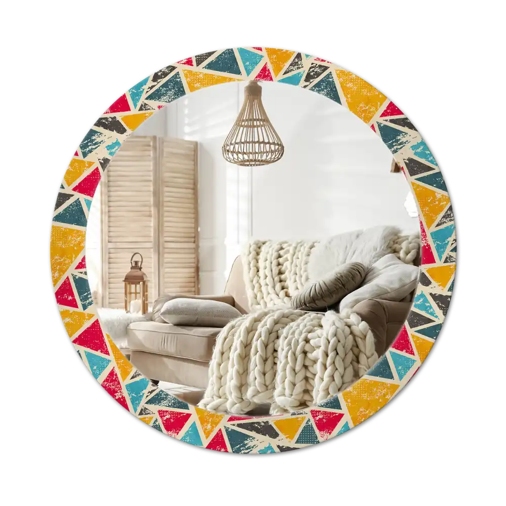 Round printed mirror Retro composition