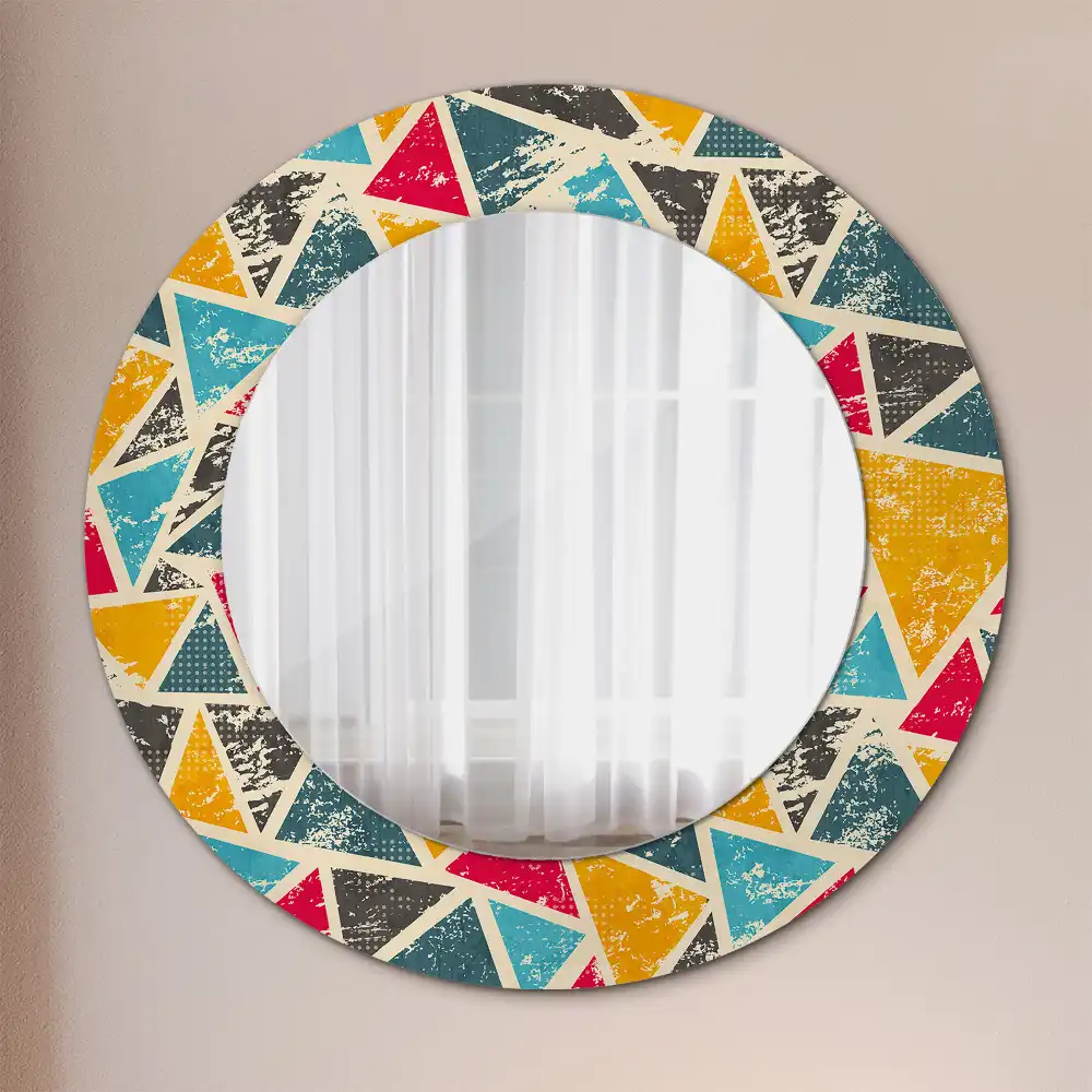 Round printed mirror Retro composition