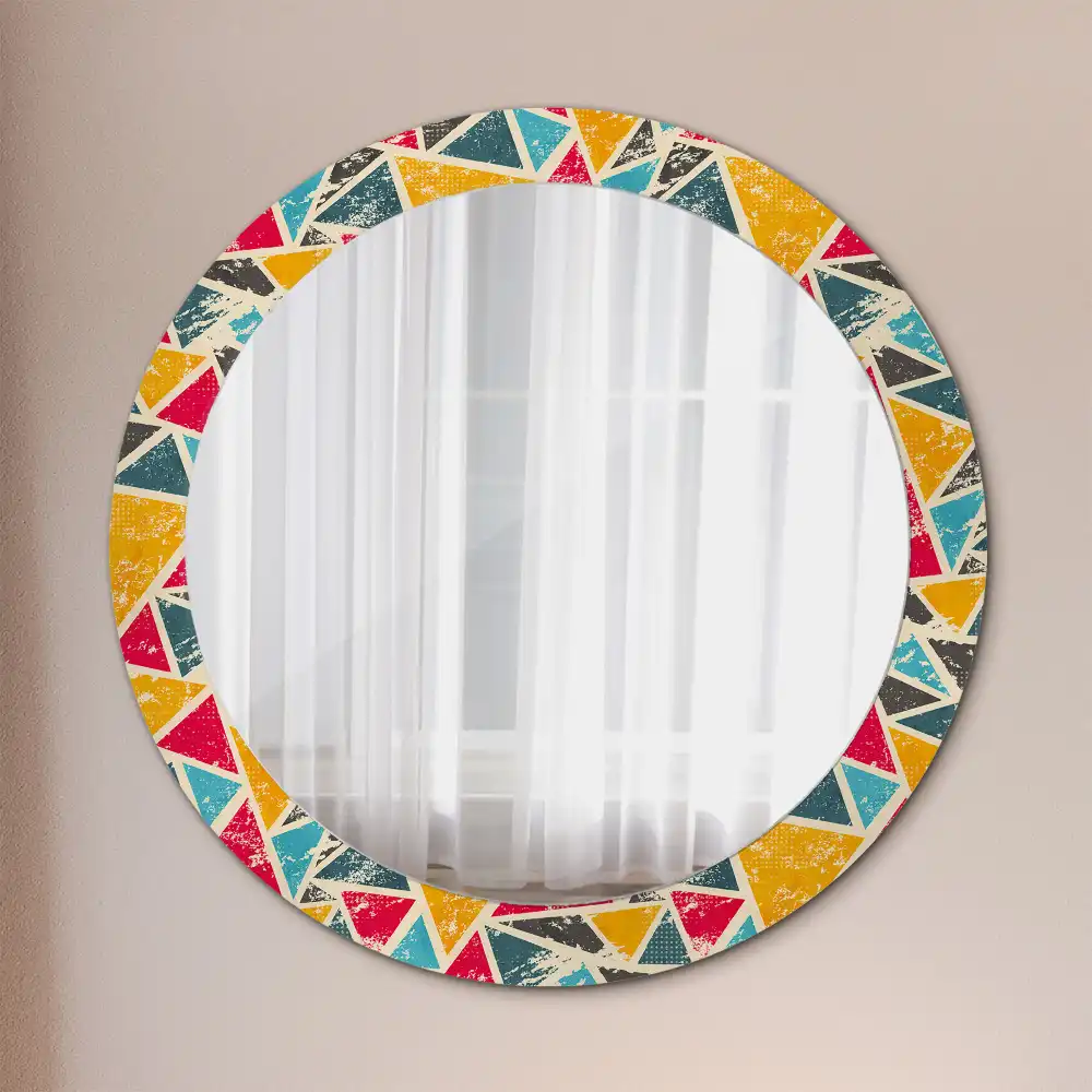 Round printed mirror Retro composition