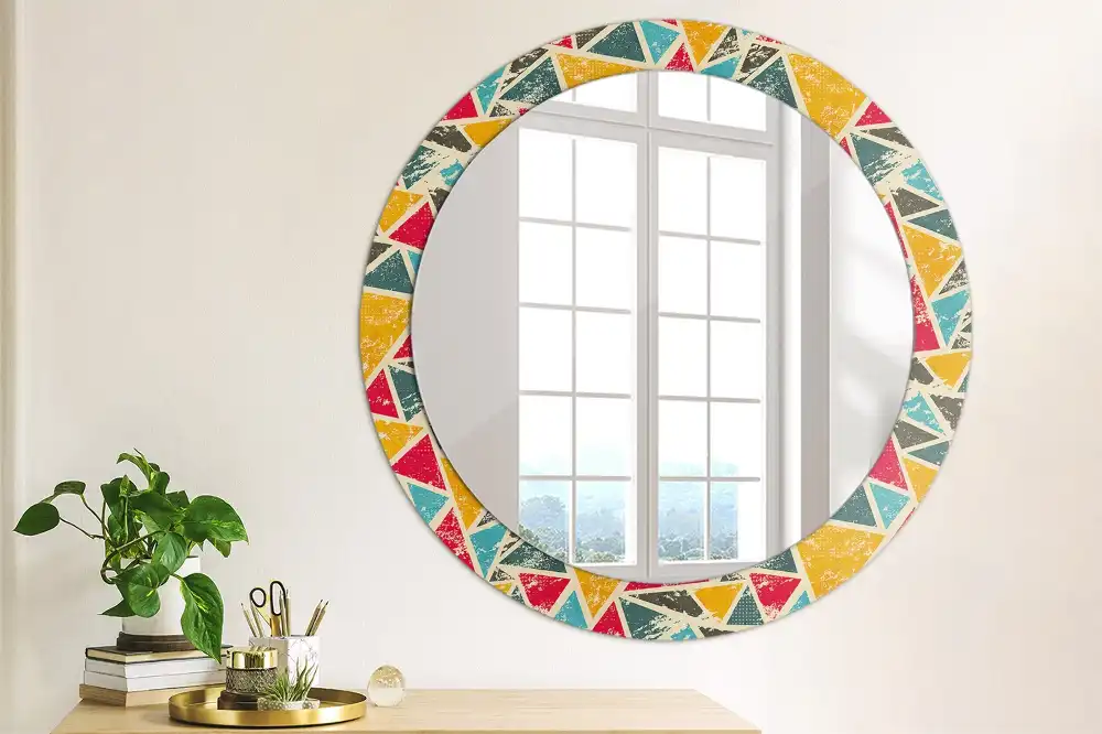 Round printed mirror Retro composition