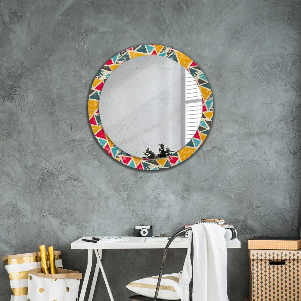 Round printed mirror Retro composition