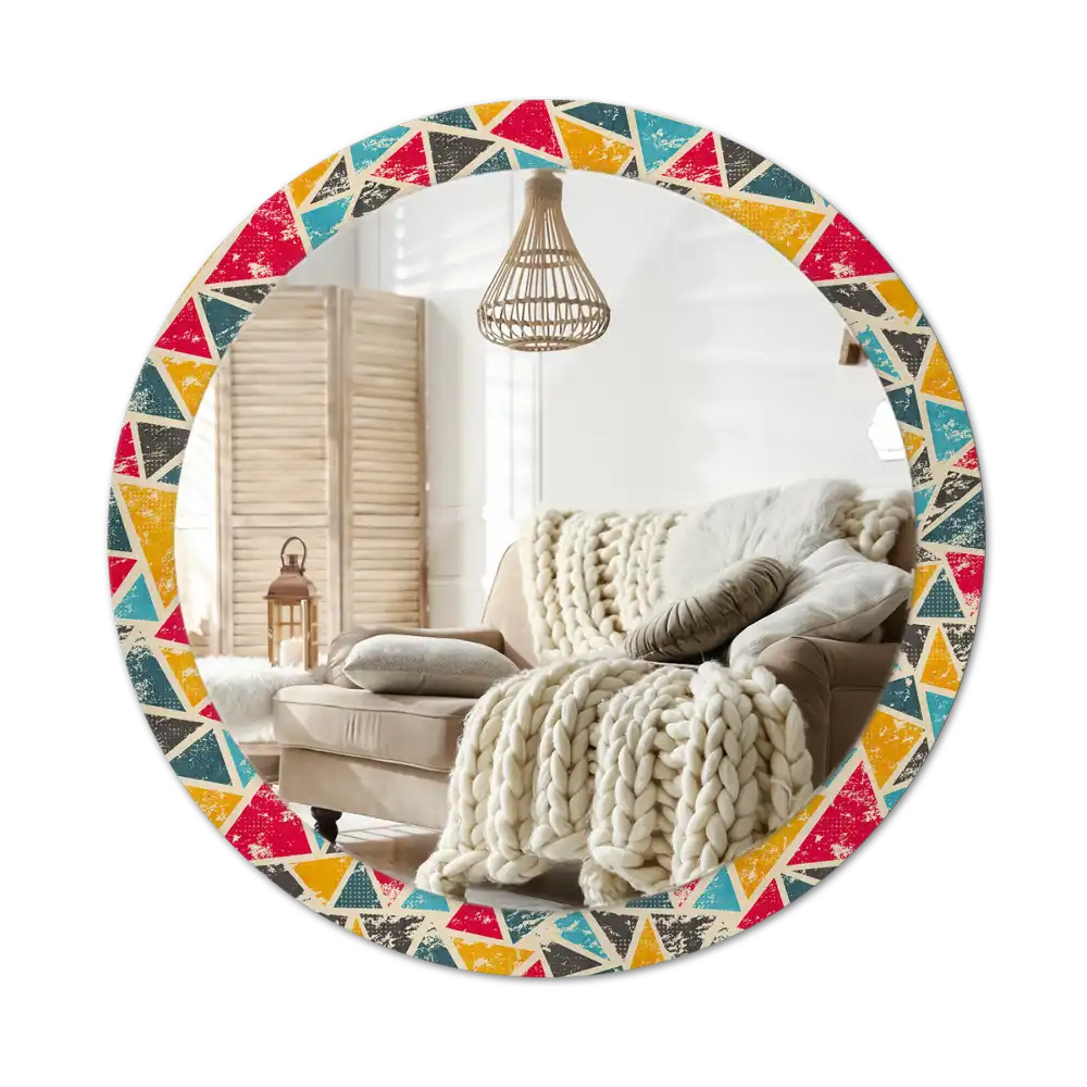 Round printed mirror Retro composition