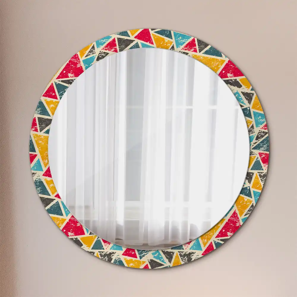 Round printed mirror Retro composition