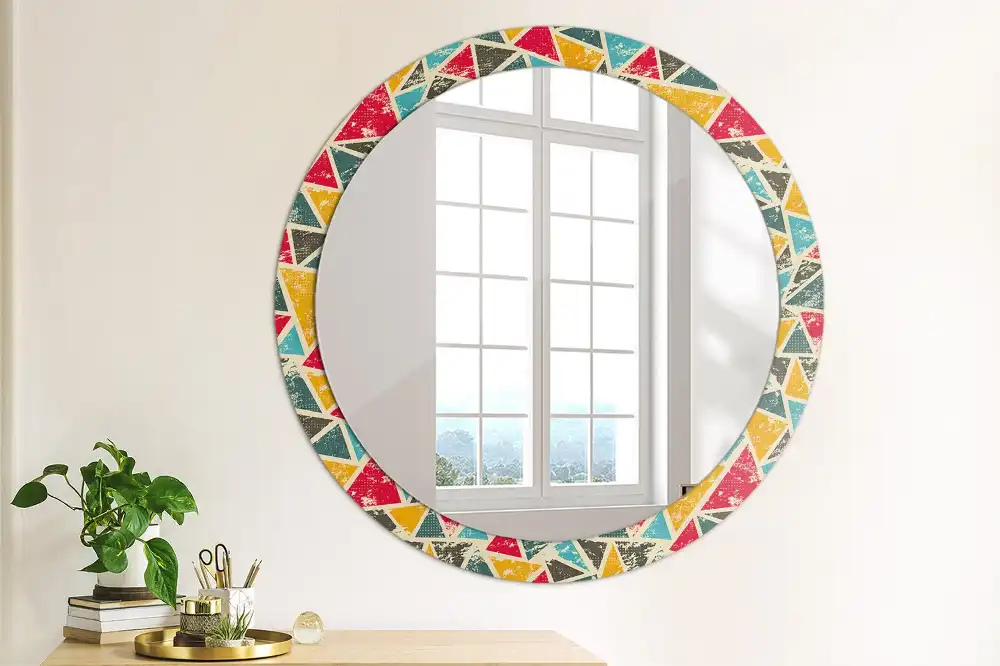 Round printed mirror Retro composition
