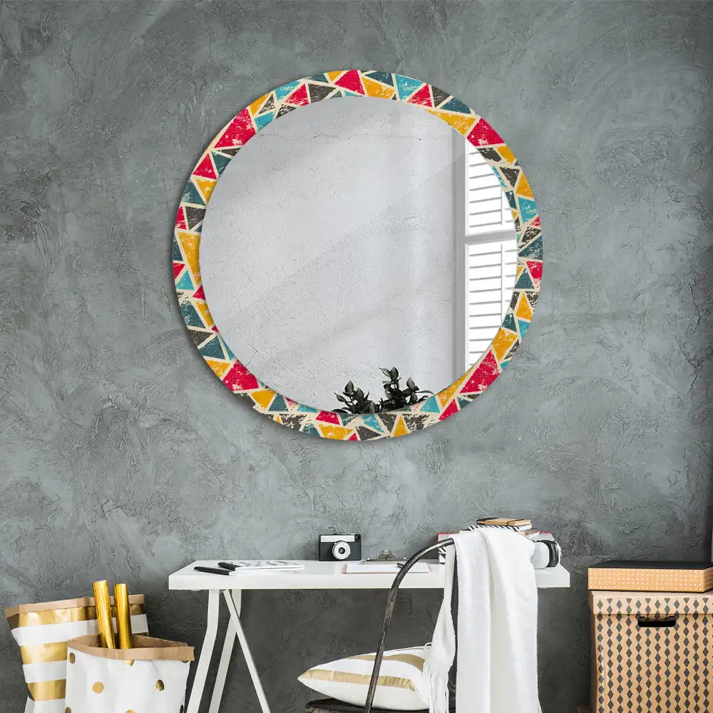 Round printed mirror Retro composition