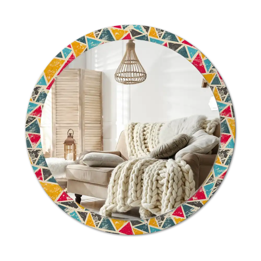 Round printed mirror Retro composition