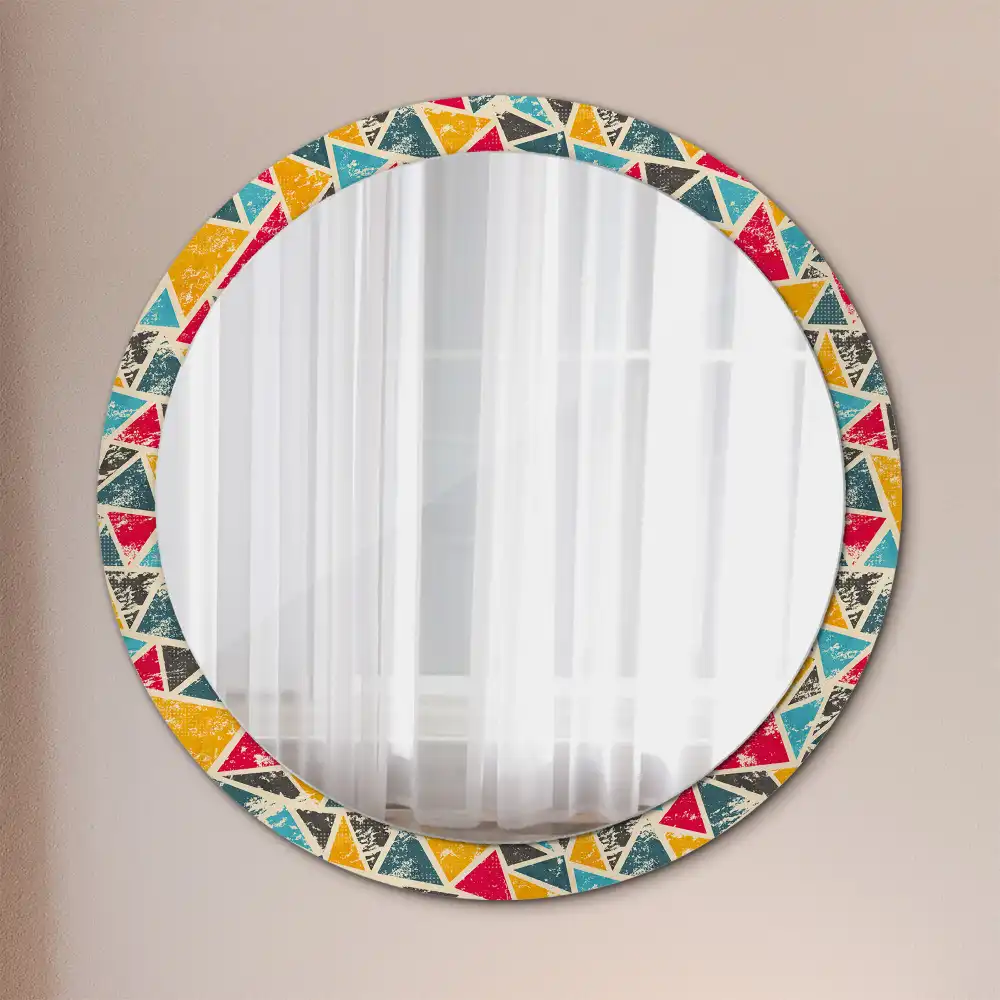 Round printed mirror Retro composition