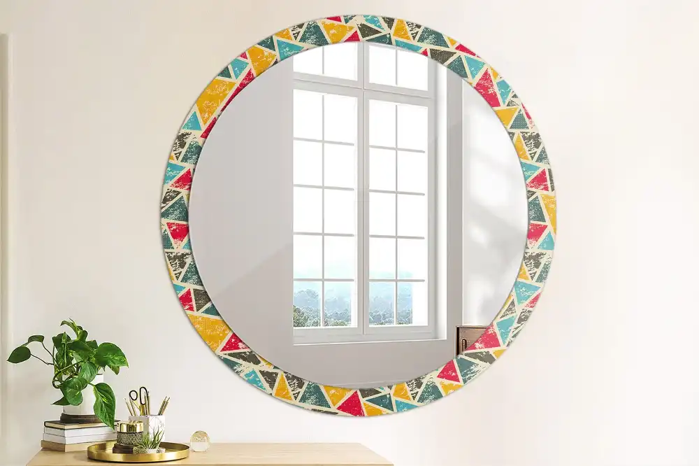 Round printed mirror Retro composition