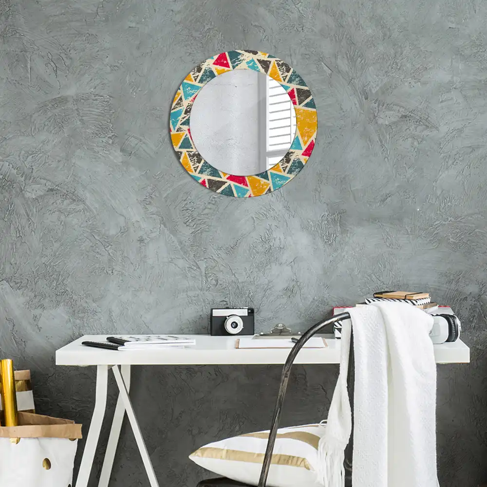 Round printed mirror Retro composition