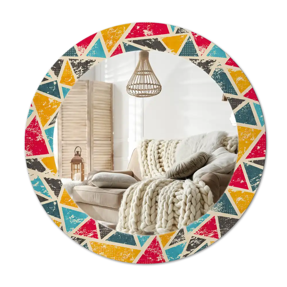 Round printed mirror Retro composition