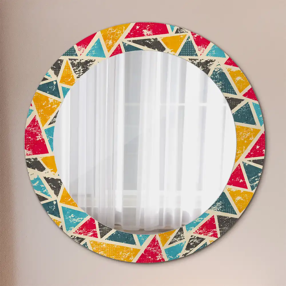 Round printed mirror Retro composition