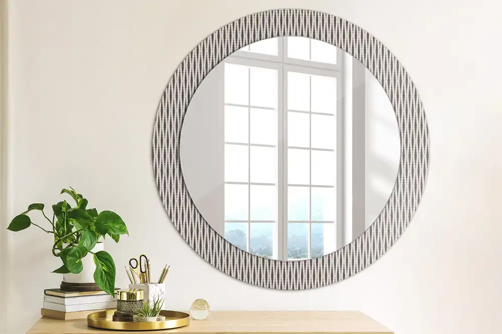 Round decorative mirror Geometric dot pattern