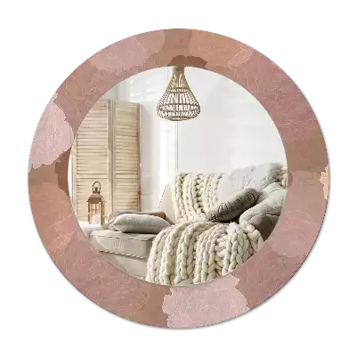Round mirror frame with print Roses composition