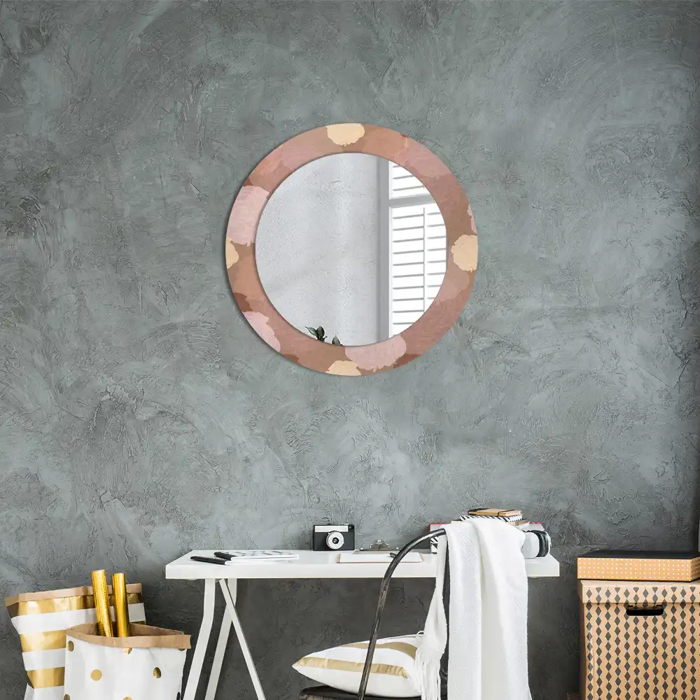 Round mirror frame with print Roses composition