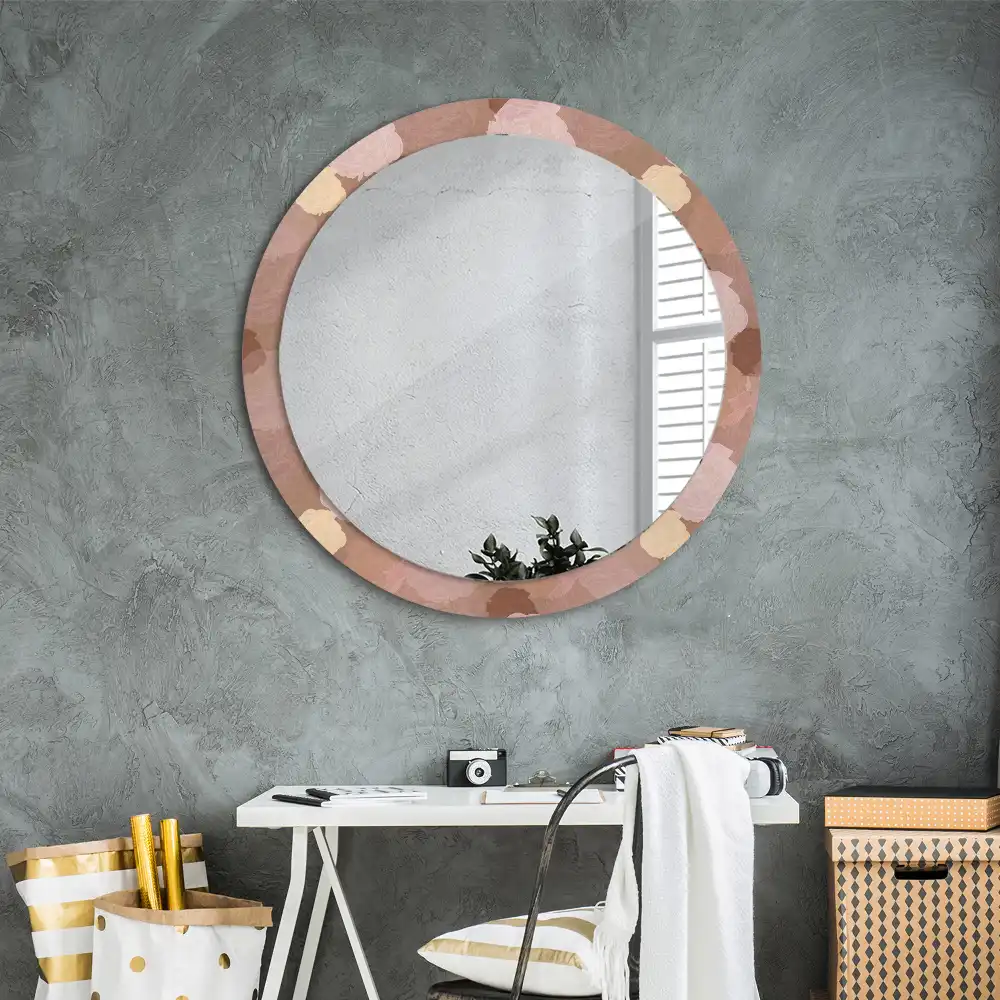Round mirror frame with print Roses composition
