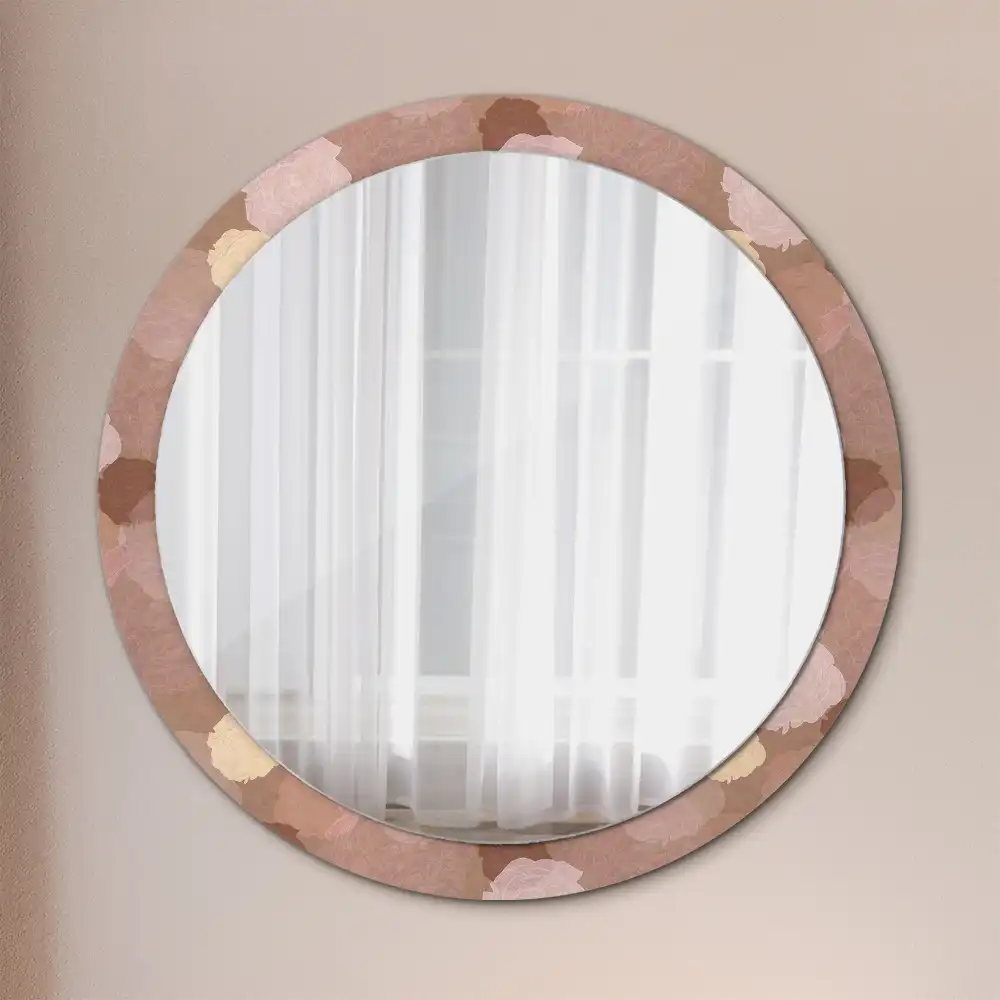 Round mirror frame with print Roses composition
