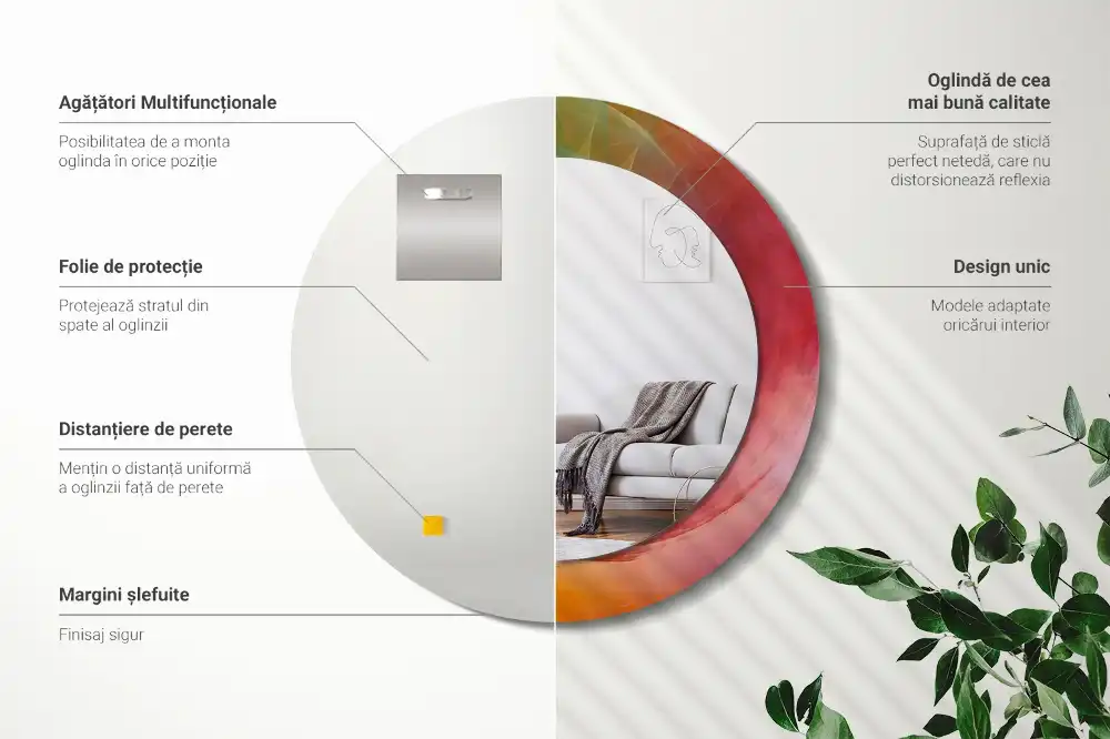 Round printed mirror Color palette