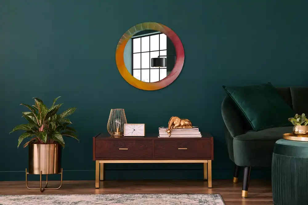 Round printed mirror Color palette