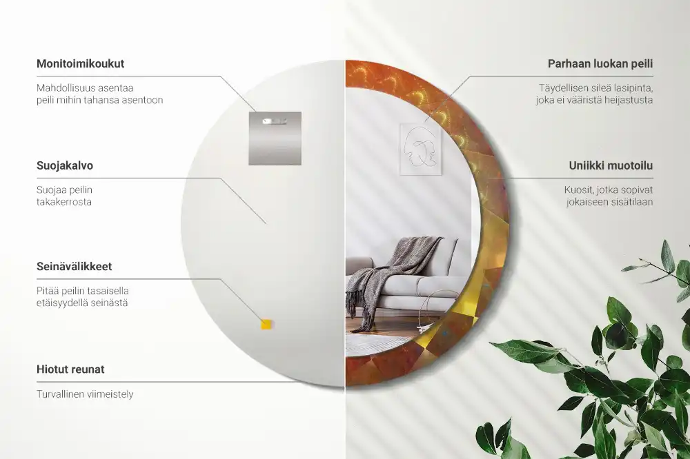 Round decorative mirror Spiral abstraction