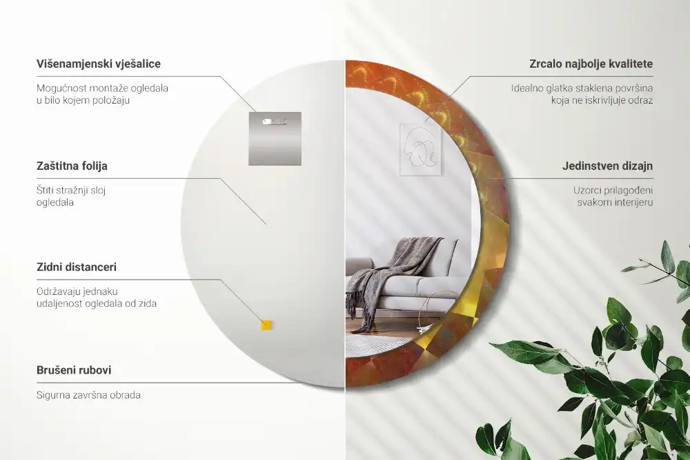 Round decorative mirror Spiral abstraction