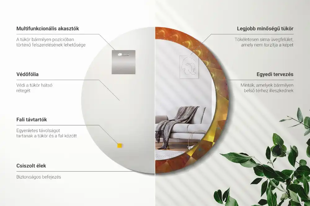 Round decorative mirror Spiral abstraction