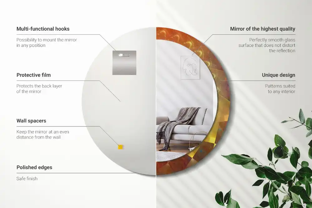 Round decorative mirror Spiral abstraction