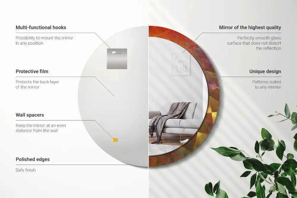 Round decorative mirror Spiral abstraction