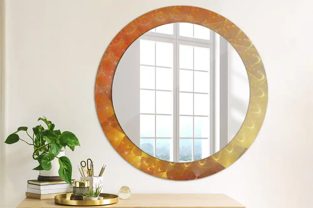 Round decorative mirror Spiral abstraction