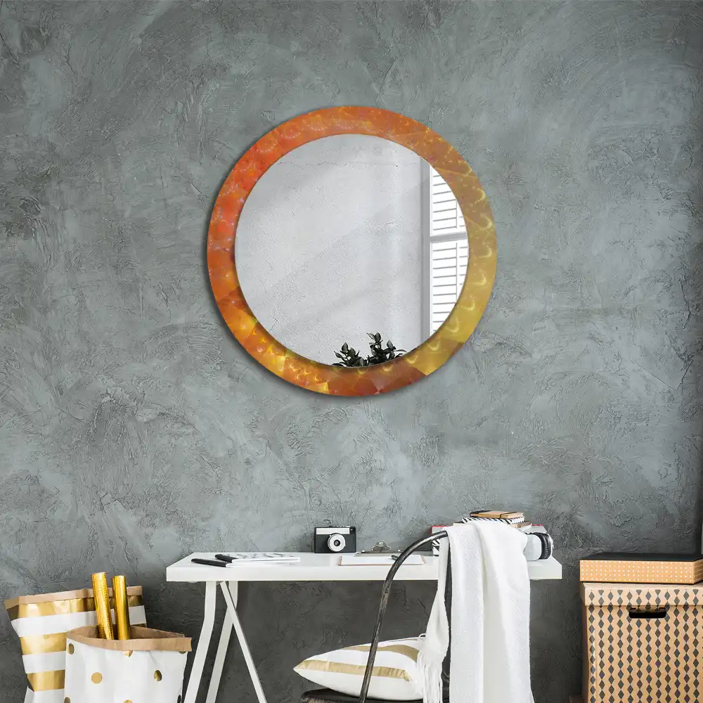 Round decorative mirror Spiral abstraction
