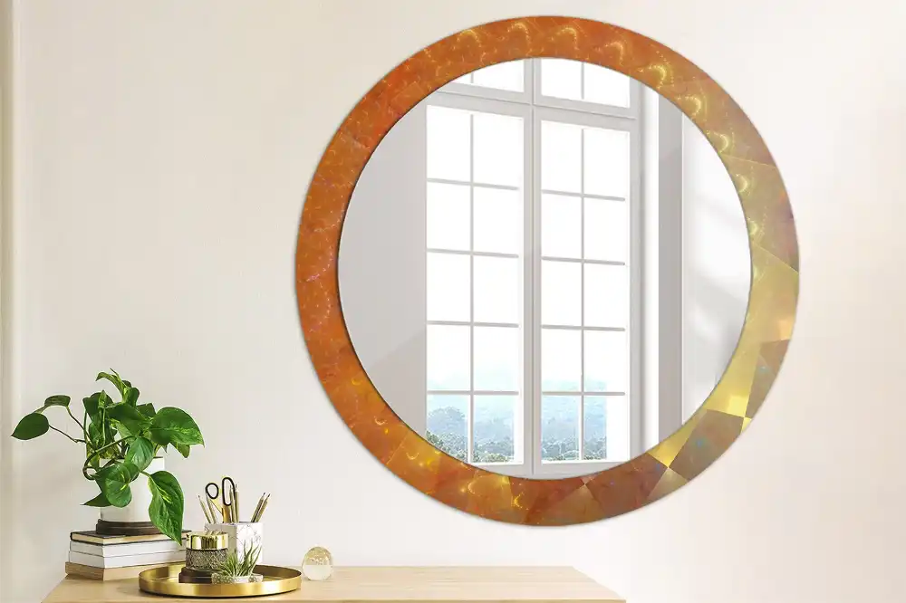 Round decorative mirror Spiral abstraction