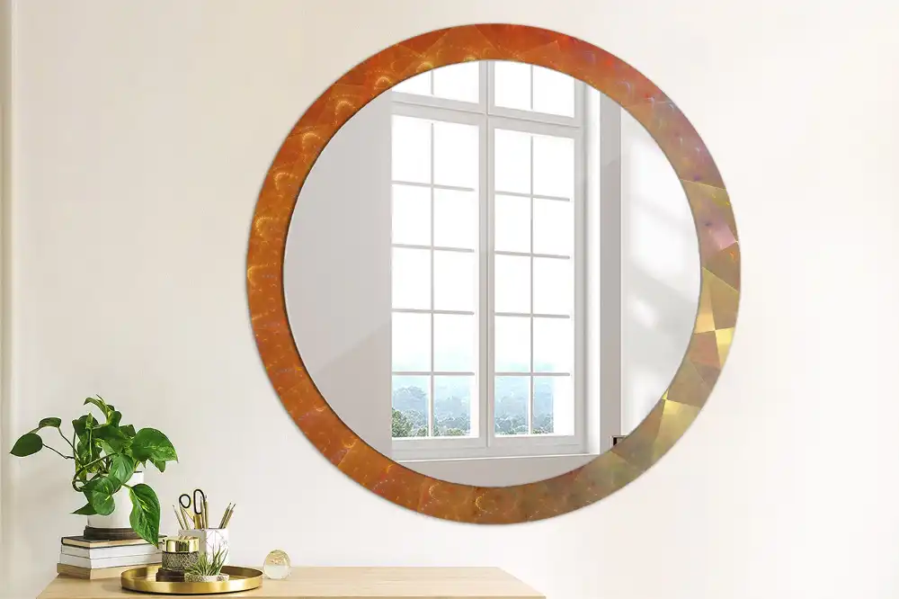 Round decorative mirror Spiral abstraction