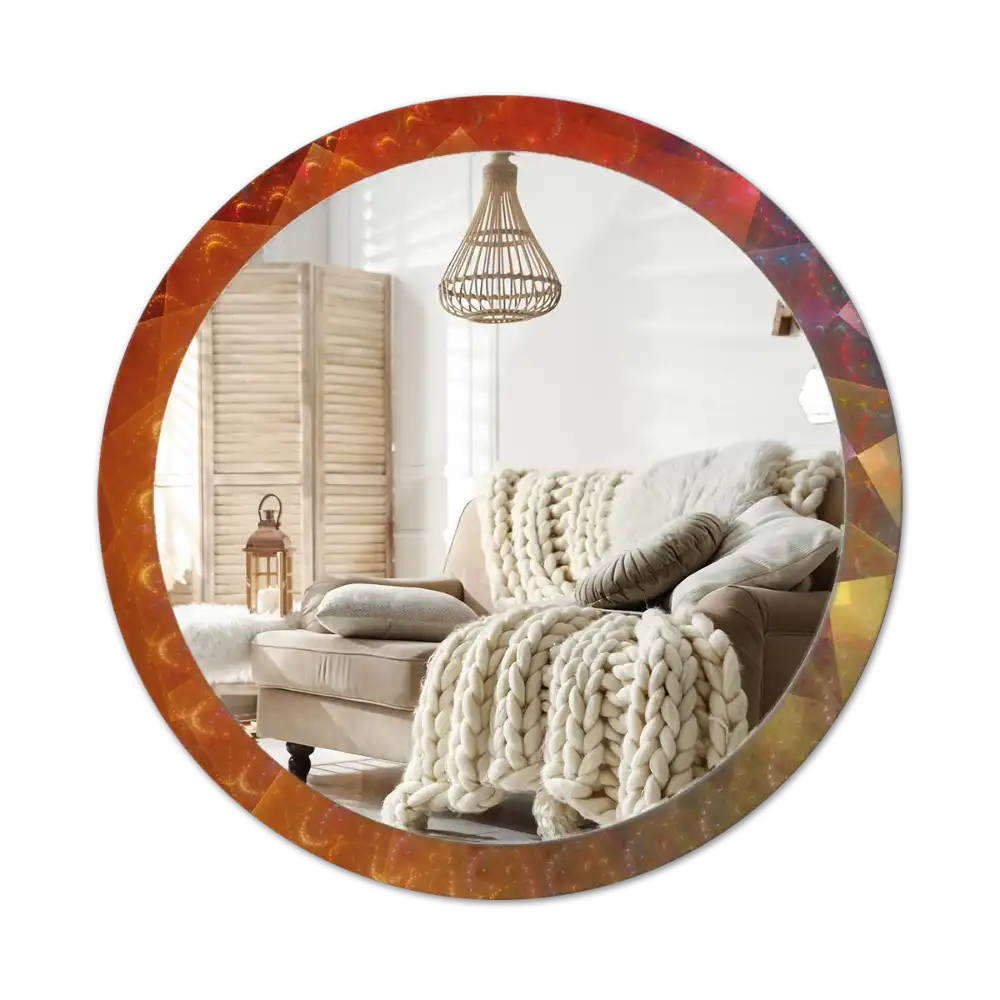Round decorative mirror Spiral abstraction