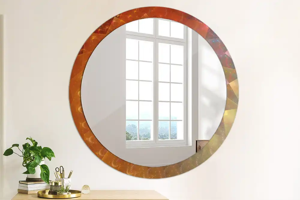 Round decorative mirror Spiral abstraction