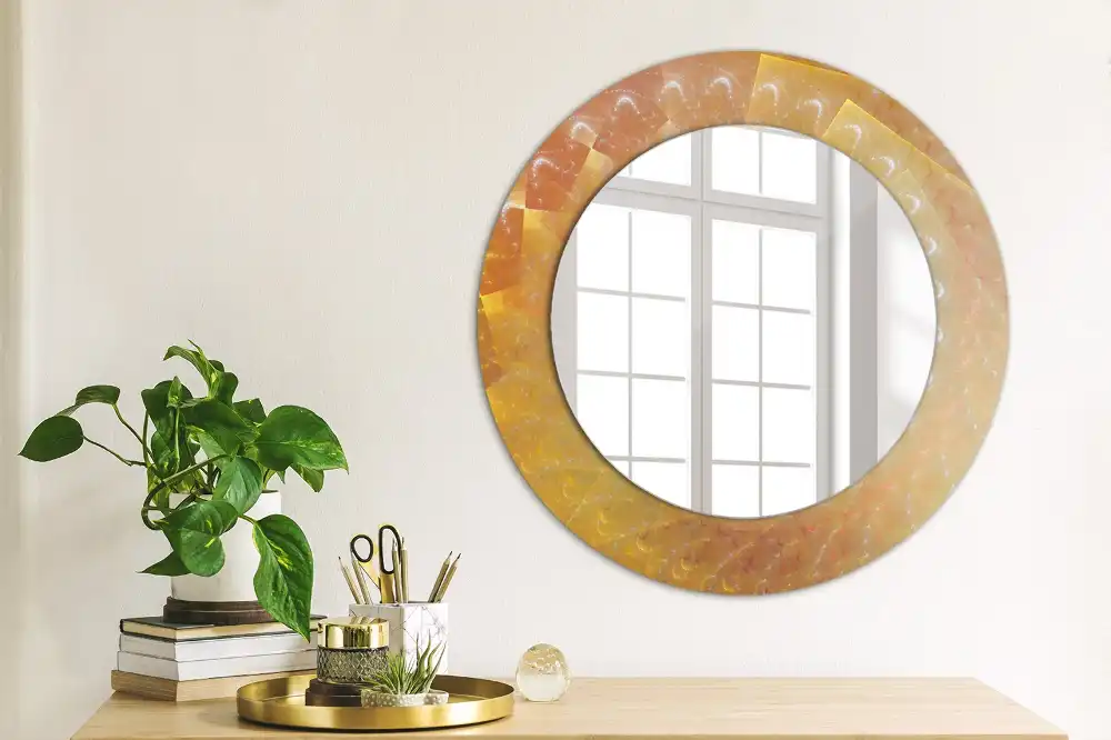Round decorative mirror Spiral abstraction
