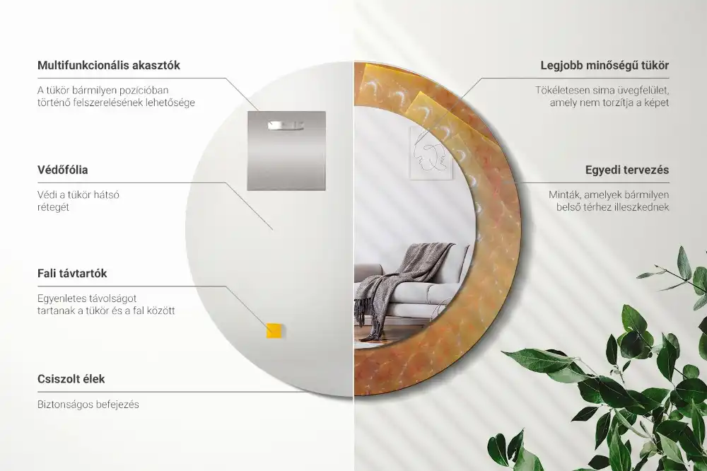 Round decorative mirror Spiral abstraction