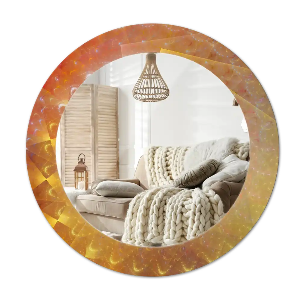 Round decorative mirror Spiral abstraction