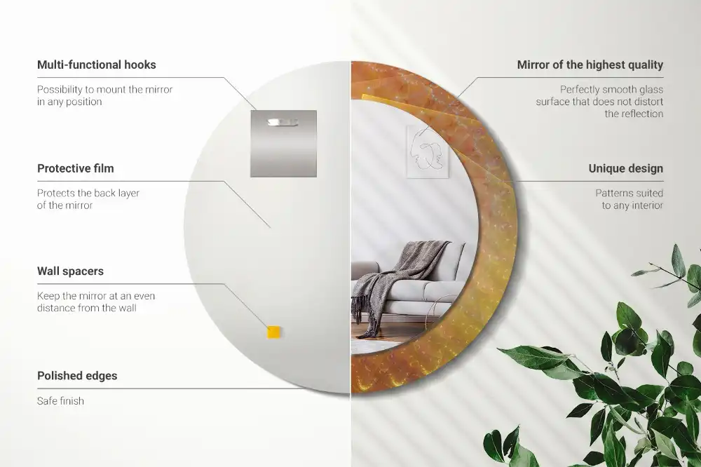 Round decorative mirror Spiral abstraction