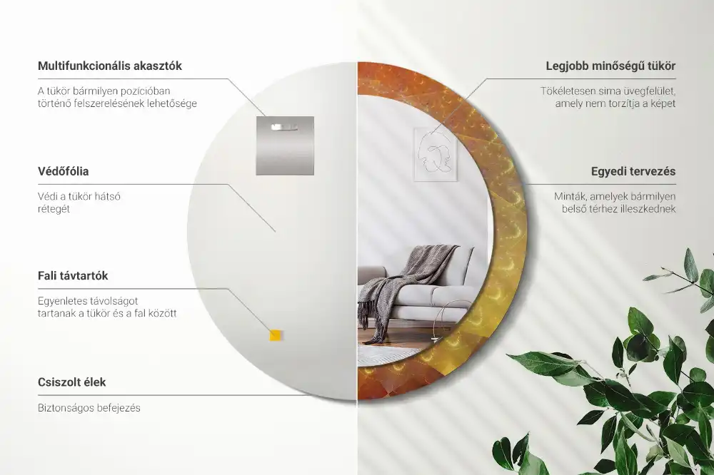 Round decorative mirror Spiral abstraction