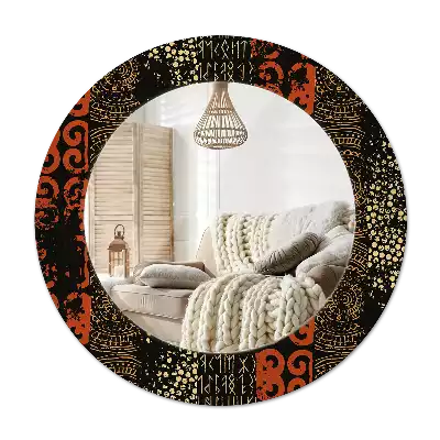 Round wall mirror decor Grunge pattern